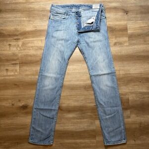Diesel Iakop Jeans Men 28x32 Blue Regular Slim Tapered Stretch Light Wash 008QS